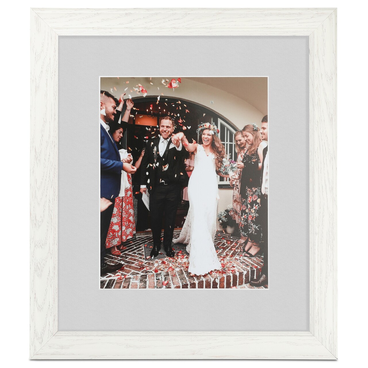ArtToFrames 16x22" Matted Picture Frame with 12x18" Single Mat Photo Opening Framed in 1.25" White and 2" Mat (FWM-4098-16x22)